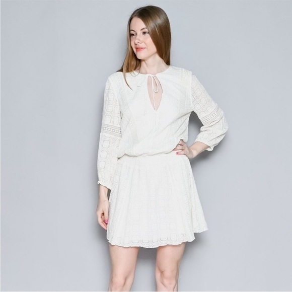 ALICE + OLIVIA Ivory Lace Margaux Dress Size 0 - Picture 1 of 8